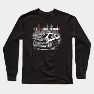 Lancer Evolution IX - White Print Long Sleeve T-Shirt